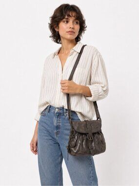 Aunts & Uncles Miss Truffle Dark Brown Leather Crossbody Bag